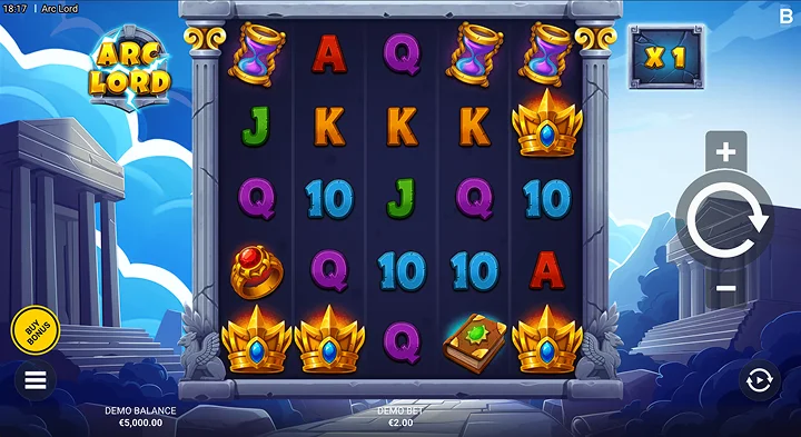 The 5x5 grid gameplay in Arc Lord